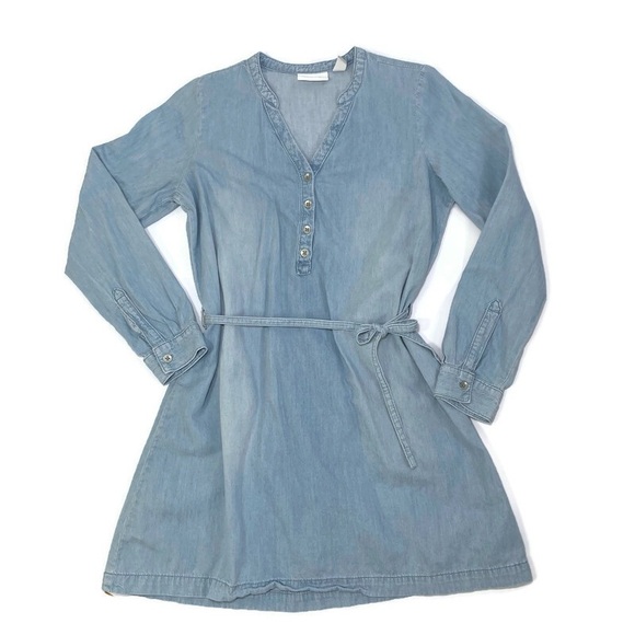 Children’s Place Long Sleeve Denim Dress Light 90s Blue 16 XXL Button Up A-Line - Picture 1 of 12